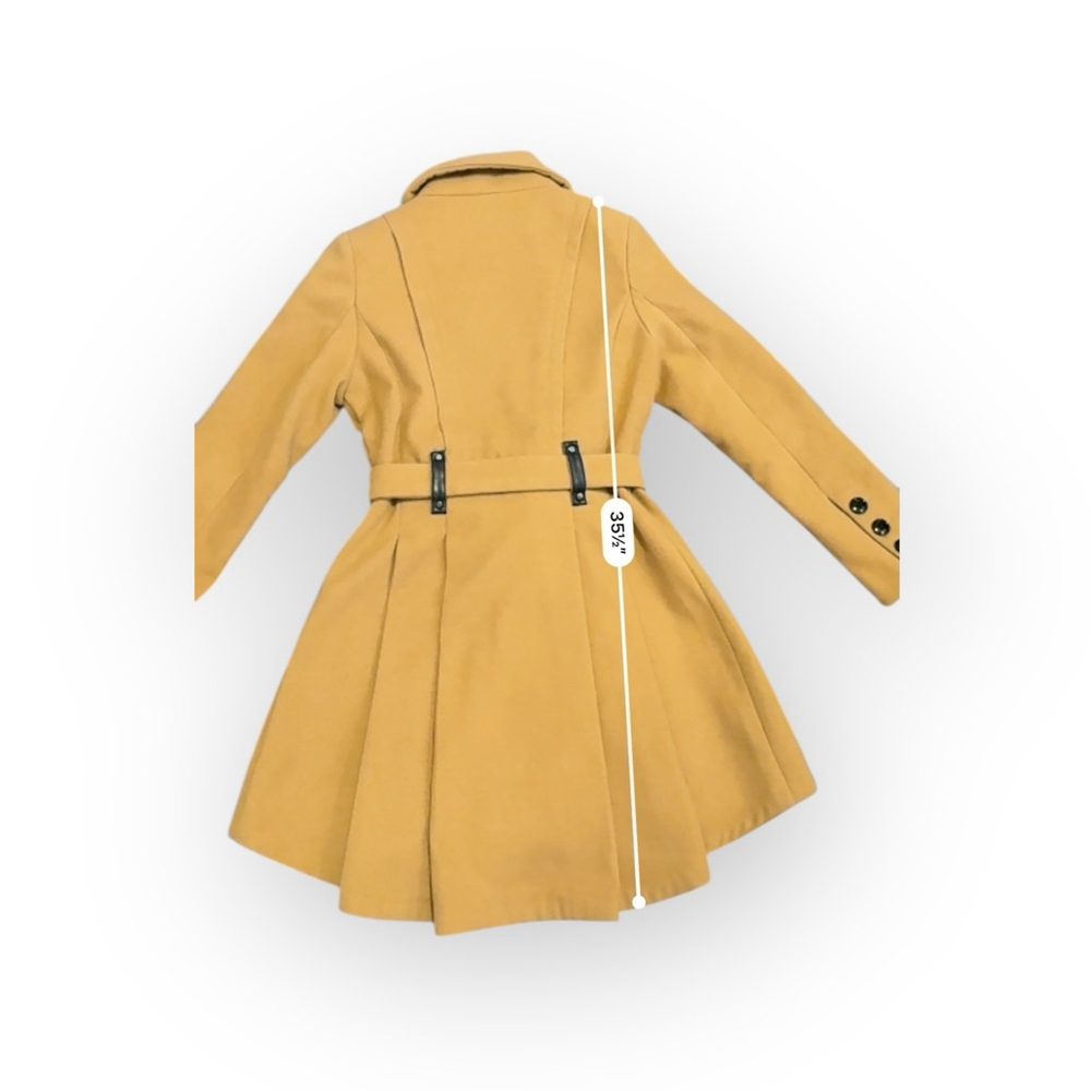 Madden Girl Womens Warm Marigold Belted Peacoat Mid Length Leopard Lining Sz SP - Picture 7 of 9